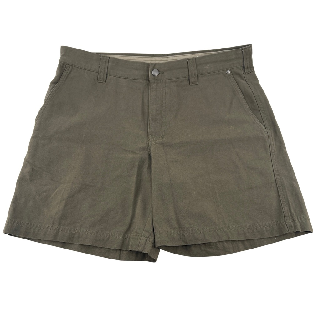 Columbia Mens Olive Green Cotton Canvas Utility Hiking Shorts Size 36